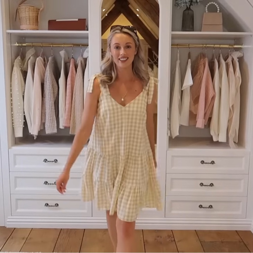 River island yellow gingham mini dress